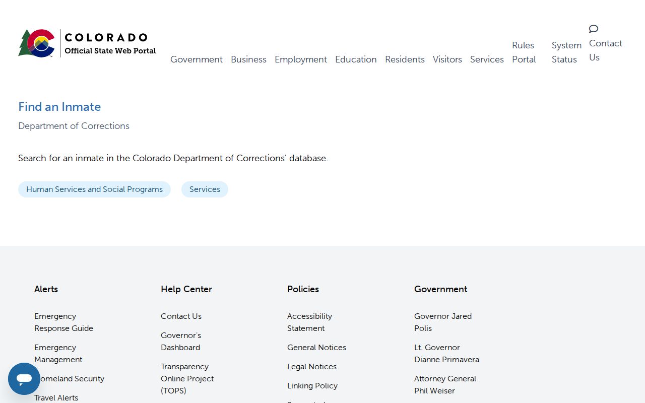 Cheyenne County state corrections offender and mugshot lookup through CDOC